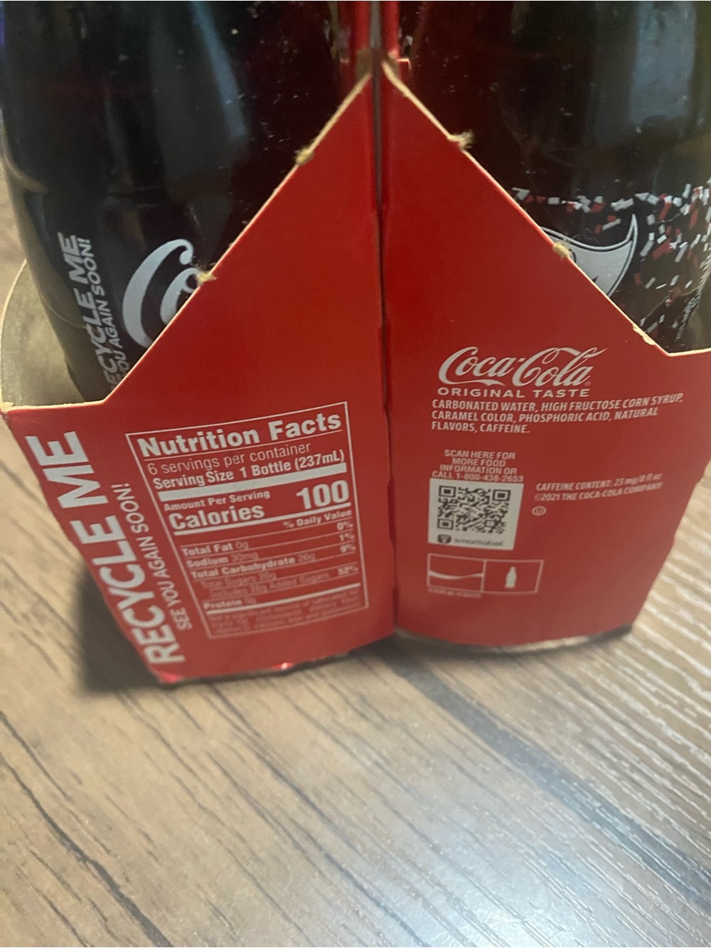 Coca-Cola Red 6-Pack Glass Bottle Carrier‎ with Team Logo - Picture 8 of 11